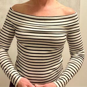 Derek Lam Striped Off-Shoulder Top size 2